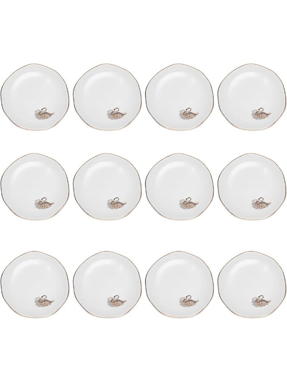 12 Pcs Ceramic Ring Trinket Dishes - Jewelry Tray Set for Organizing & Gifts